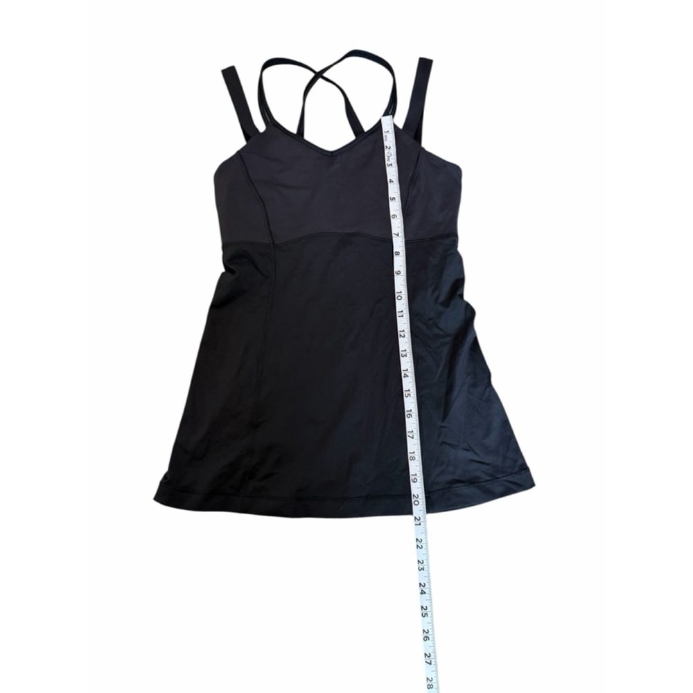 Lululemon Black Strappy Back Tank Top Built In Bra Athletic Yoga Size 4 6 - Picture 7 of 8